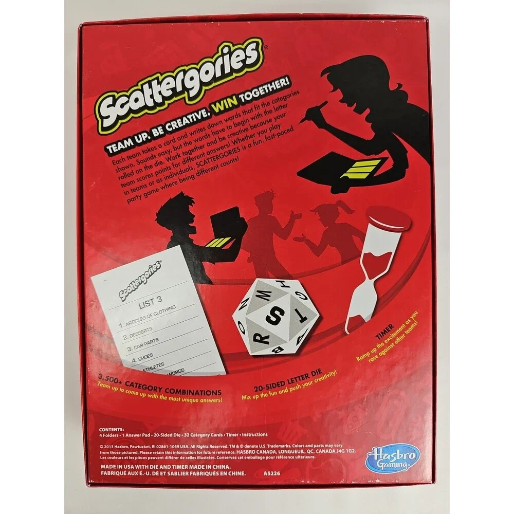 Hasbro Scattergories Board Game 2013 Edition Complete Family Party Fun A5226